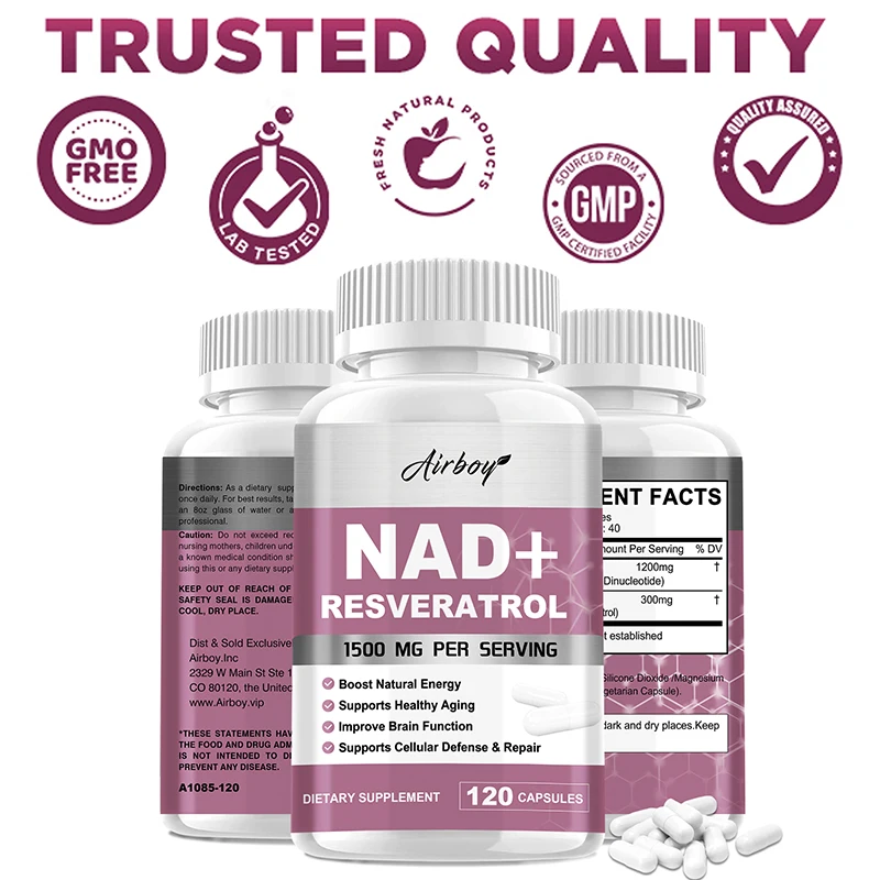 Pre Workout Supplement - NAD+ Resveratrol Supplements - Natural Energy,