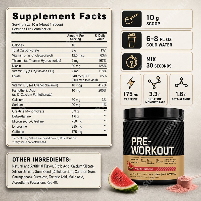 Pre Workout Powder with Creati - đánh giá và giá Pre Workout Supplement
